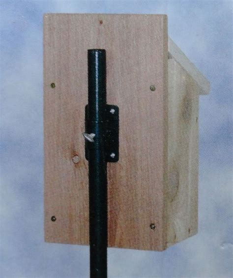 metal poles for bluebird houses|birdhouse brackets for round poles.